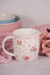 Mug a strisce con rose