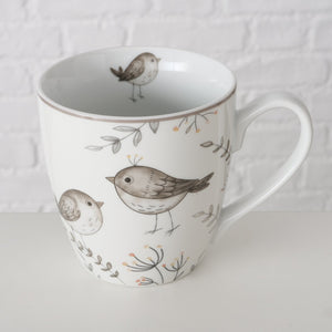 Mug wrennie in ceramica con uccelli