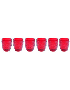 Bicchiere acqua rosso set 6 pz