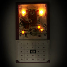 Carica l&#39;immagine nel visualizzatore di Gallery, Calendario in legno con led Babbo Natale
