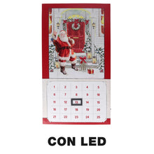 Carica l&#39;immagine nel visualizzatore di Gallery, Calendario in legno con led Babbo Natale
